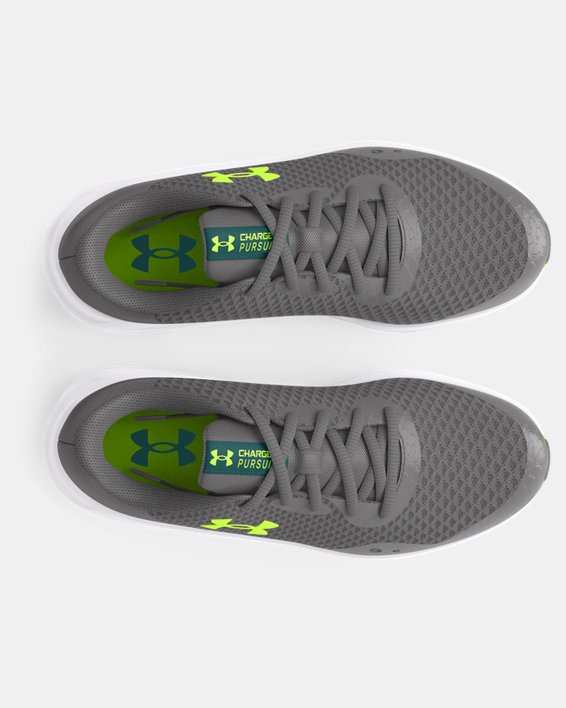 Boys' Grade School UA Charged Pursuit 3 Running Shoes in Gray image number 2